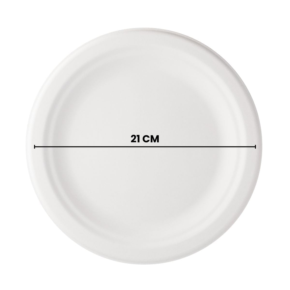 marketcaffe Set di 1000 Piatti Piani in Polpa di Cellulosa Biodegradabili e Compostabili - Eco-Friendly e Resistenti, Ideali per Eventi e Feste, 100% Biodegradabili - 21 CM