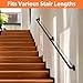 OUSHENG Stair Railing Indoor Hand Rails for Outdoor Steps, Industrial Pipe Handrail Metal Iron Handle Support for Wall Mount Staircase Porch, Vintage Farmhouse Style, 6ft