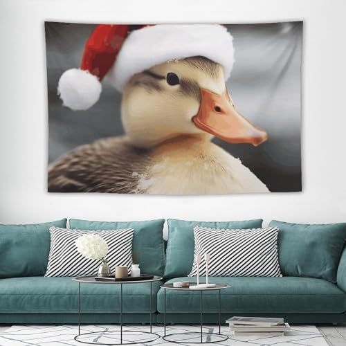 Tapisserie murale large canard de Noël décoration vintage légère pour chambre