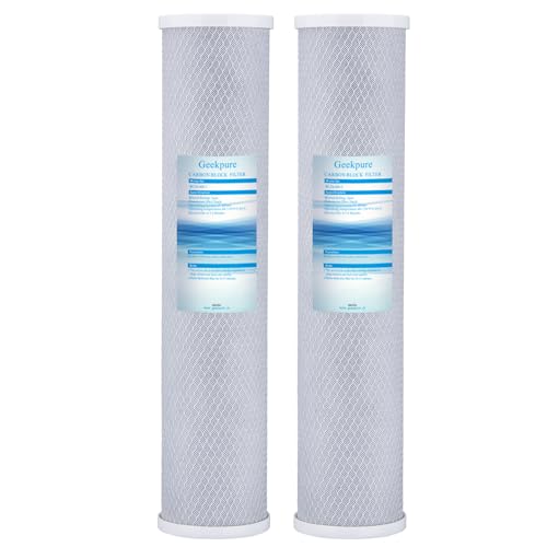 Geekpure 20-Inch Universal Compatible Big Blue Carbon Block Water Filter Cartridge Remove Chlorine Taste Odors- 4.5 Inch x 20 Inch -5 Micron