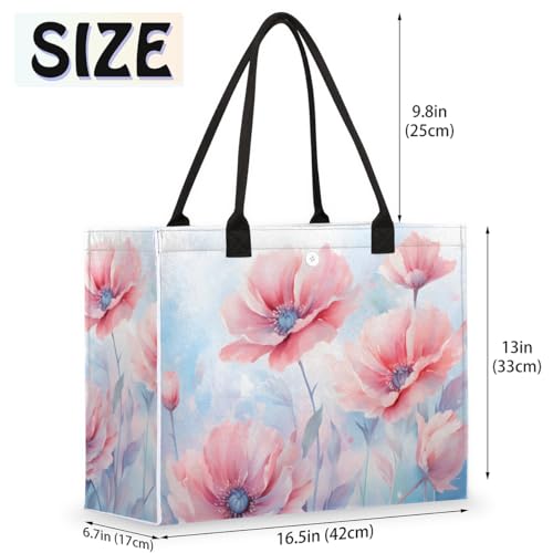Ink Lotus Roses Tote Bag for Women Large Beach Bag Reusable Tote Bags for Work Travel Beach Shopping2
