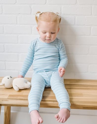 moimoln Stripe Pajamas Set 12M-8Y Ribbed Unisex Baby & Toddler, Soft Viscose, Snug-Fit, Everyday Sleepwear4