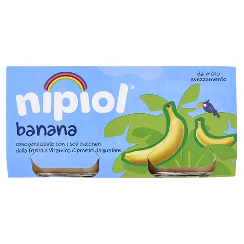 Nipiol Omogeneizzato Frutta, Banana e Mela - 24 Vasetti da 80 gr