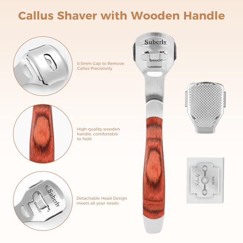 Image of Foot File Foot Scrubber Pedicure - Callus Remover for Feet Easkep Professional Grater Rasp Foot Scraper Corns Callous Removers Cracked Dead Skin Remover for Dry and Wet Feet (Golden Set)