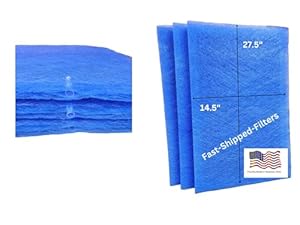 Fast-Shipped-Filters 3 Pack 14x30 Replacement Filter Pads Compatible with PremierOne Pure Flo MS-1430 P6100 Air Cleaner 14x30 Refill Blue