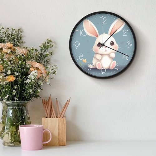 Horloge murale lapin lisible pour simplifier la lecture de l'heure