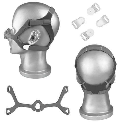 Heathorn 2�p�b�N CPAP Wisp �w�b�h�M�A �t���[���Ǝ��C�N���b�v�t�� Respironics Wisp Nasal CPAP/BiPAP �}�X�N�T�C�Y�W�� ? �u���b�N/�O���[