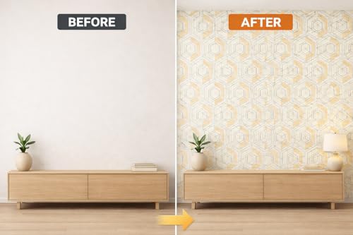 Image of Barebeauty 3D Wall Panel Wallpaper, Self Adhesive PE Foam Brick Sticker, Waterproof Wall Covering for Home Decor, 70 x 70 cm (Pack of 4, 21.08 Sq. Ft. Approx)
