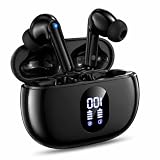Bluetooth Earphones, Wireless Earphones, 48 Hours Playtime Deep Bass, LED Display Display, Small/Lightweight, IPX7 Waterproof, Bluetooth Instant Connection, Hi-Fi, Bluetooth Earphones, AI Calls