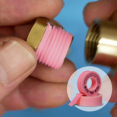 D.N Teflon Tape Premium Grade (PTFE) Thread Seal Tape for Plumbers | High Density Water & Gas Pipe Sealant Tape | 3.8 mil Thick | 1/2″ Width x 540 ″ Length – Pink (Pack 1)