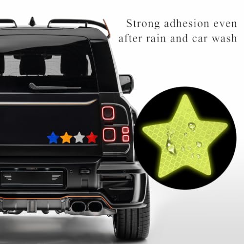 Image of 10PCS Star Vinyl Decal for Cars, Reflective Star Sticker Night Safety Sign, Diamond Grade Waterproof Vinyl Stickers for Auto Window Laptop (Star, Colorful)