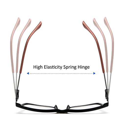 KoKoBin Reading Glasses Anti-Blue Light for Men and Women Blue Light Filter Computer Reading Aid Spring Hinge Metal Full Screen Glasses (Orange - Image 4