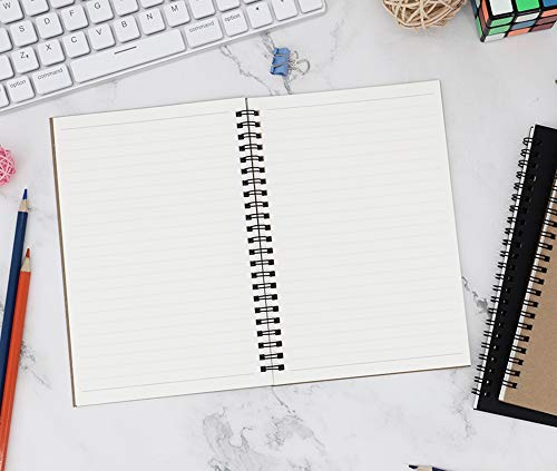 Zegrox 6 Pack Brown Cover Spiral Notebook, Ruled Subject Notebooks,Lined Thick Paper 50 Sheets (100 Pages)-8.27X 5.59Inch,A5 Size Lines Notebook. #TOP3