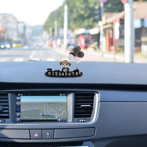 Placa de matrícula de panda para interior de coche en plástico resistente 7