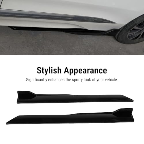 ZDETGU Seitenschweller, Kipphebel, Universelles ABS, Verstellbare Seitenschweller, Verlängerung, Splitterlippe, Stilvolles Aerodynamisches Design für Autoenthusiasten, 105 Cm (BLACK)