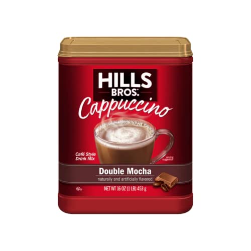 image for Hills Bros. Instant Cappuccino Mix, Double Mocha 16 Ounces- Frothy, De