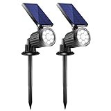 URPOWER Solar Lights Outdoor, 4th Generation Solar Spotlight 2-in-1 Waterproof Motion Sensor Energy-saving Solar Light Solar Landscape lights Outdoor Security Wall Light for Garden, 2Pack (Cool White)