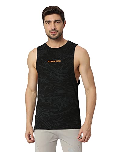 Image of Aesthetic Nation Deep Cut Wavy Tank Top /Vest for Mens