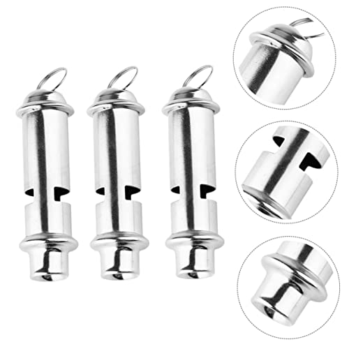 Set de 3 silbatos de emergencia de acero inoxidable miniatura 4