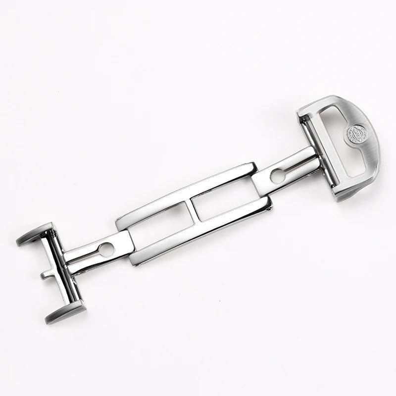 18mm solid Stainless Steel Butterfly Buckle For IWC IW323101 Big Pilot Watchband Strap Silver Clasp folding buckle