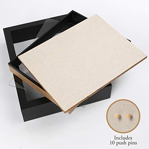 Lotfancy Small Shadow Box Frame 8.5X11, Black Deep Display Case With Soft Linen Back And Glass Front, For Memorial, Medals, Bouquet, Mothers Day Birthday Gift #TOP3