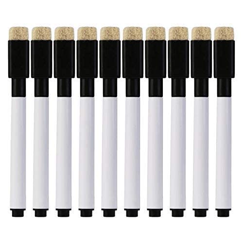 KRAFTMASTERS 10 PCS Black Magnetic Whiteboard Pen Erasable Marker Office School Stationery Supplies-image-12