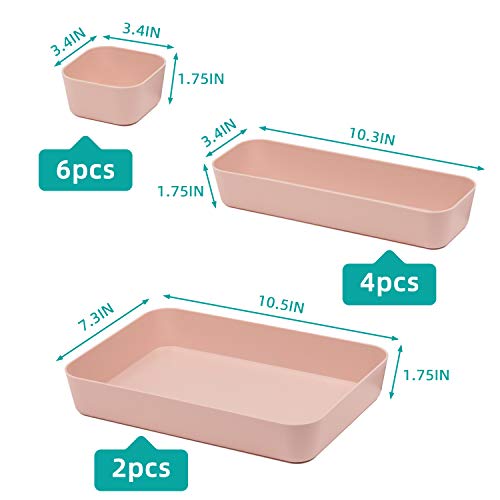 12 Pink Plastic Drawer Organizers for Makeup & Home Storage - Image 2