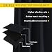 NICETOWN Black Out Curtains for Bedroom 84 inches Long - Light Reducing Thermal Insulated Solid Grommet Curtains/Panels/Drapes for Living Room (Set of 2, W52 x L84)