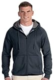 Hanes Men's Full Zip Nano Premium Lightweight Fleece Hoodie, Vintage Black, XX-Large