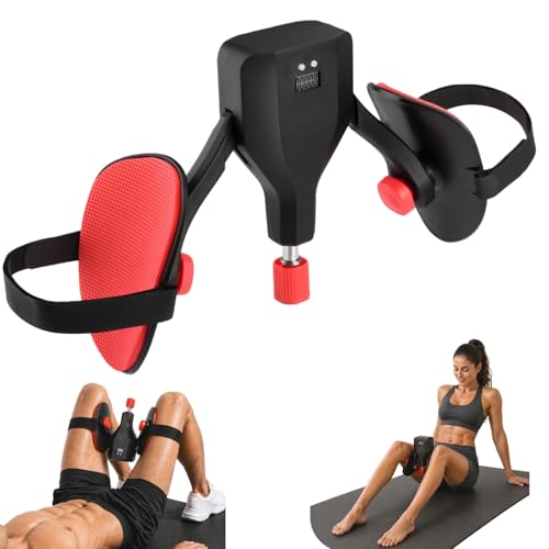 Adjustable Kegel Master Trainer with Resistance Bands - Pelvic Floor, Thigh, and Hip Trainer for Men and Women, 22-77lbs Resistance, Ergonomic Home and Office Fitness Device. (Black with Counter)