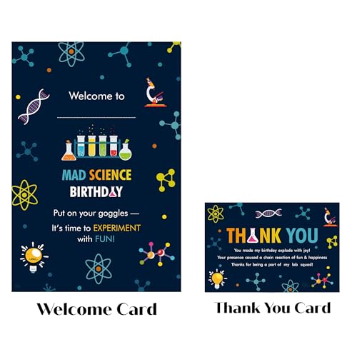 Image of Just Party Science Theme Party Decoration - 99 pcs Happy Birthday Decoration Kit for Kids | Science Theme Birthday Decoration Items for Boys & Girls|Includes Balloons, Cake Topper, Props,Theme Banners