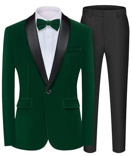 MAGE MALE Men's Velvet Suit Tuxedo Blazer & Pants