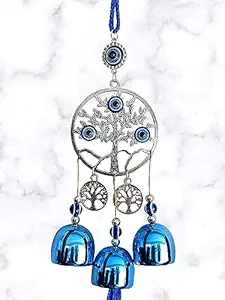Wind Chimes for Home Positive Energy, Evil Eye Hanging for Home, Evil Eye Home Decor Items, Hanging Decorative Items for Home (Round 1)
