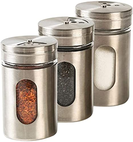 Amazon | 【morningplace】 ステンレス 調味料缶 調味料入れ セット 塩