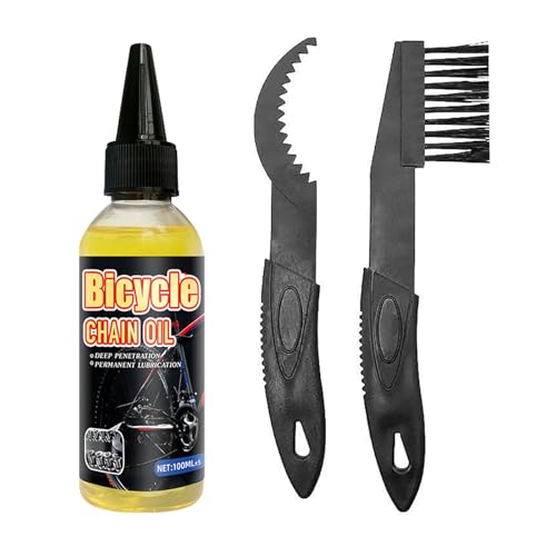 Squirt Chain Lube for Bikes 100 ml Wish 2pcs Brush– Long-Lasting Lubricant for All Bike Chains – All-Weather Dry Bike Chain Lube to Reduce Noise & Chainsuck – Bicycle Tools & Maintenance Aid