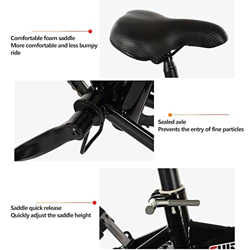 zcyg 20 inch mountainbike, opvouwbare fiets, voor dames dames fiets, heren fiets (maat: 20 inch, kleur: zwart) - Afbeelding 3