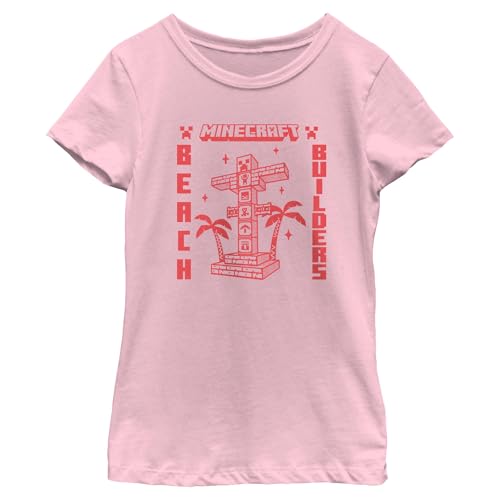 Girl's Minecraft Beach Builders Monocolor T-Shirt - Main Image