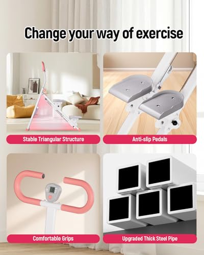 Image of Stair Stepper for Home, Folding Stair Climber with LCD Monitor, Quiet Cardio Machine for Full Body Workout & Glute Training, 300LB Capacity
