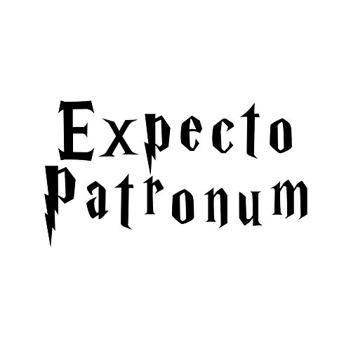 HP Inspired Spell Expecto Patronum Vinyl Sticker Car Decal (8" White)