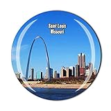 Missouri America Aimant de réfrigérateur 3D Saint Louis Souvenir en verre de cristal souvenir de voyage collection cadeau maison cuisine décoration