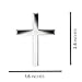3D Cross Metal Car Sticker, 2.6 * 1.9 Inches Jesus Christian Car Emblem Badge Decal Decoration for Automotive, Truck, Motorcycle (Silver)