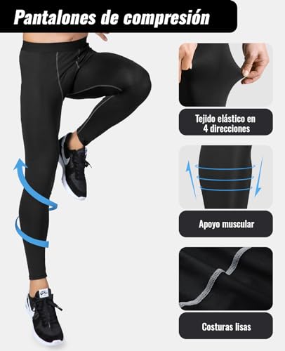 Niksa 3 Piezas Conjunto de Compresion Hombre, Camisetas Compression Mallas Running Pantalon Corto Deporte Ropa Deportiva Hombre para Running Correr Gym Fitness - imagen 5
