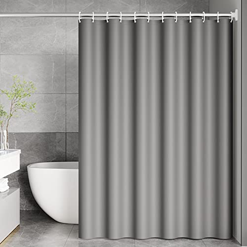 Mesnt Rideau de Douche de Salle de Bain en Polyester avec Couleur Unie Gris Rideaux de Douche Lavable pour Salle de Bains, Gris, 300x200cm