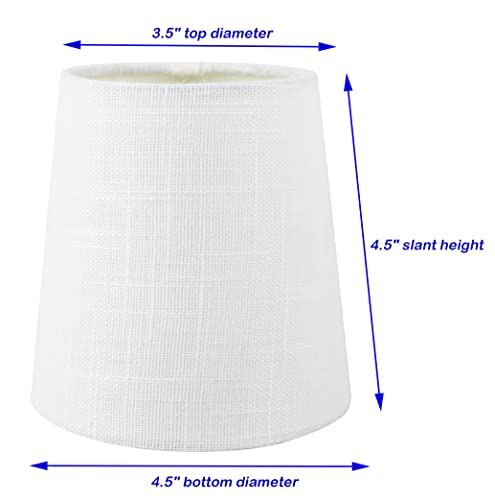 Meriville Set Of 5 Off White Linen Clip On Chandelier Lamp Shades, 3.5-Inch By 4.5-Inch By 4.5-Inch #TOP2