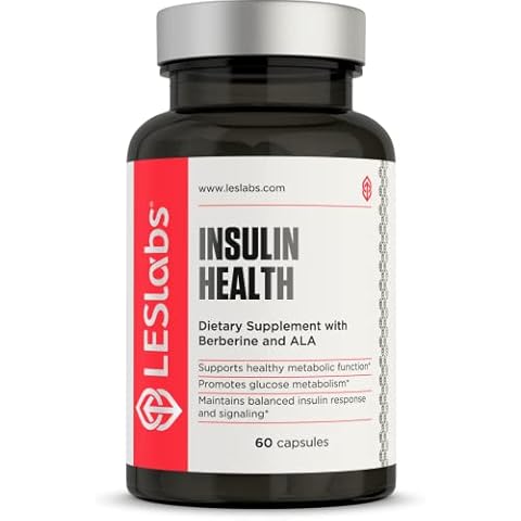 LES Labs Insulin Health – Metabolic Health and Support, Lipid & Carbohydrate Metabolism – Berberine, Chromium, Olive Leaf, Alpha Lipoic Acid & Vanadium – Non-GMO Supplement – 60 Capsules Cover