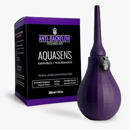 AQUASENS de Boltex Medical Enema Bulbo con Antirretorno - 290 ml – Pera Irrigadora, Silicona de Grado Médico, Ducha Anal y Limpieza Íntima, Desmontable, Unisex (Morado Oscuro)
