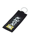 Funktioneller und robuster Schüsselanhänger aus orginal Gürtelstoff mit KWON-Logo Druck.
