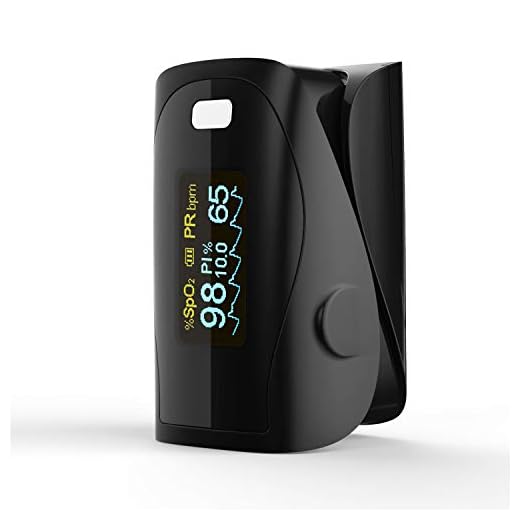 Oxymètre De Pouls Prcmisemed Pro Monitor De Monitor De Oxígeno Con Dedo Para Unidades Deportivas Y Aeronáuticas Con Cordón (Oled, Negro)