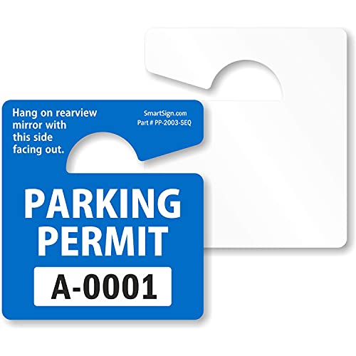SmartSign (Pack of 50) Parking Permit Rearview Mirror Hang Tags | 2.75