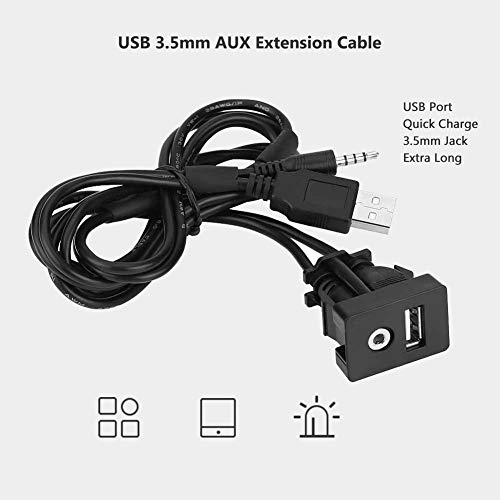 Cable extensión auxiliar USB 3.5mm de 1M Keenso miniatura 5
